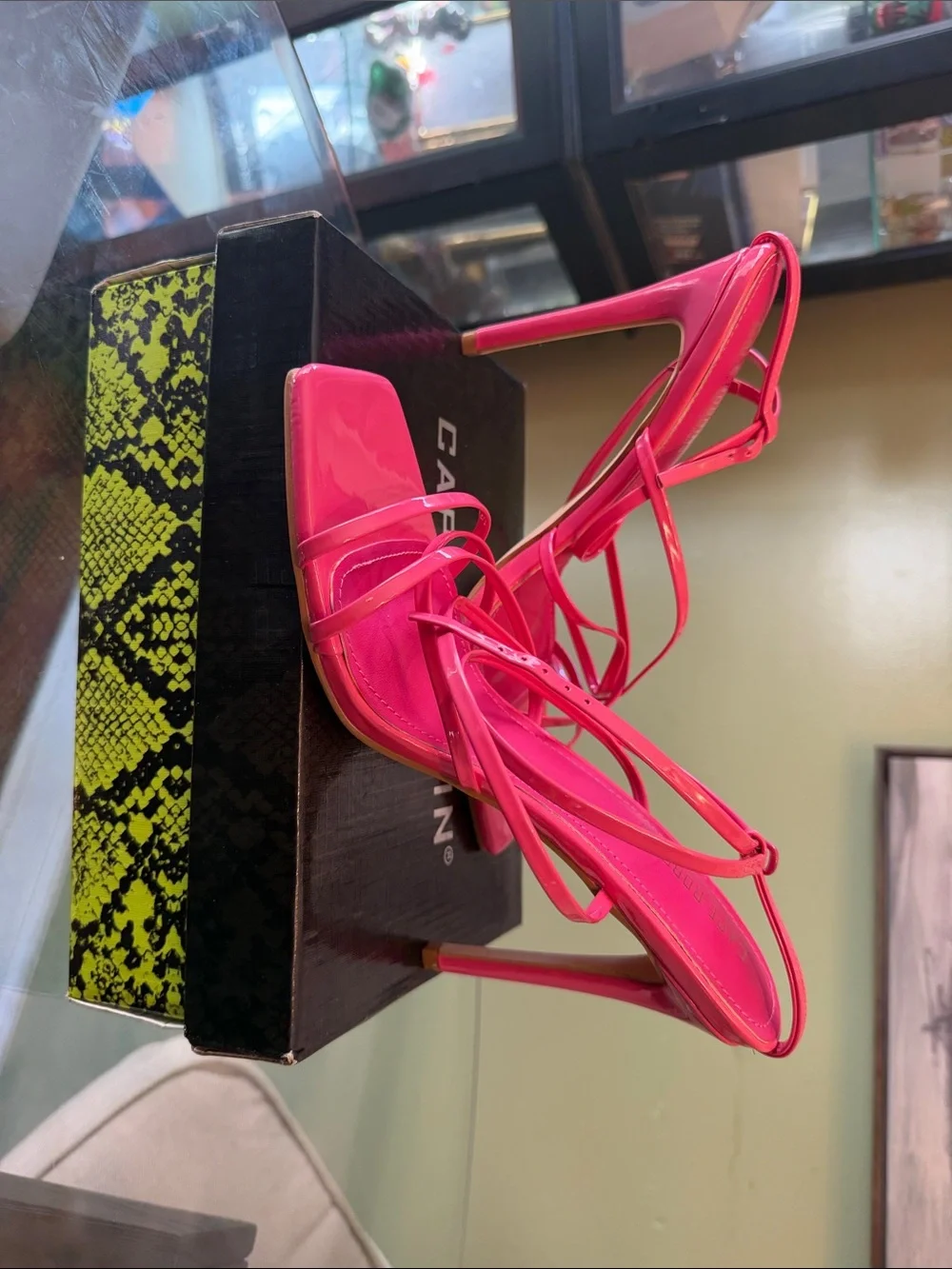 Cape Robbin Neon Pink Strappy Stiletto Sandals